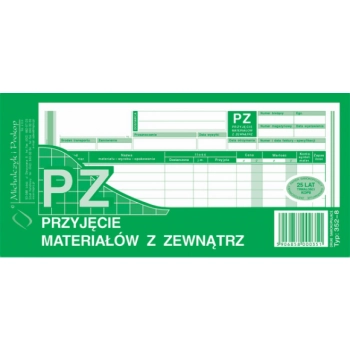 PZ przyjęcie materiałów z zewnątrz 1/3 A4 352-8